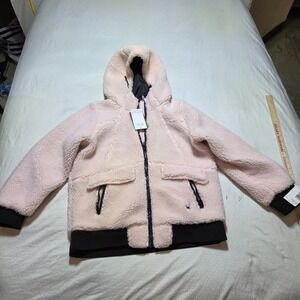 Spyder Sherpa Fleece Jacket Womens Medium Pink Full Zip Hooded Cozy Plush NWT